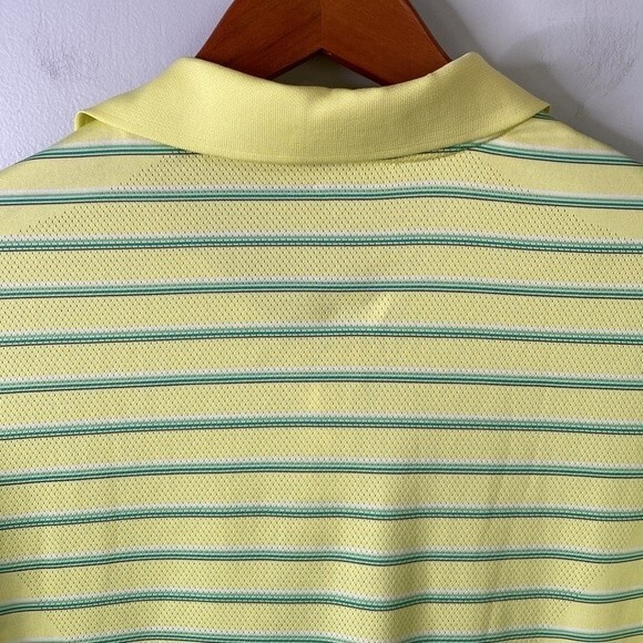 Nike Dry Fit Stripe Polo Shirt Short Sleeve Air Flow Mesh Breathable Wick Golf - Picture 6 of 15